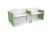 Division Screens With Desk Mounted Tops And Round Legs
